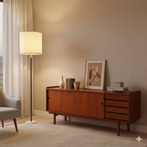 Lampadaire vintage marbre - lampadaire,