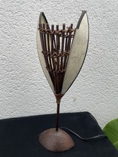 Bamboo & Natural Fiber Handcrafted Lamp - Philippines Ethnic Decor
