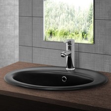 Lavabo en céramique noir mat