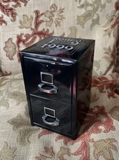 Miniature Roneo Two Drawer Metal Money Box Filing Cabinet Draws Vintage 90s