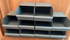 IKEA Lot 10 REJSA Storage Box Metal Bin Gray Green 7 x 9 3/4 x 5 medium 804.577.