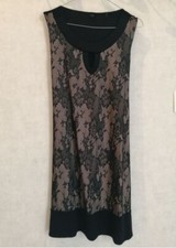 Robe noire avant dentelle dos uni + ceinture T36 (1812012)