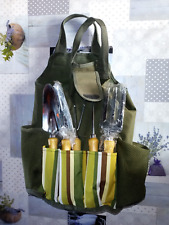 outillage de jardin / fer lot de 5 outils de jardin plus sac de transport neuf