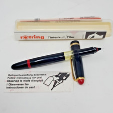 Rotring Special 1950 Stylo Tiku Ink Pen Tintenkuli Black + Red Cap Head w/ Case