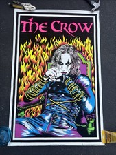 Vintage The Crow Brandon Lee #1682 Flocked Velvet Blacklight Poster 1995 Scorpio