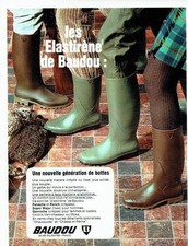 Advertising 067 1970 Baudou Elastirene Hunting & Fishing Boots