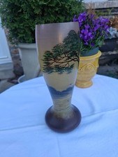 Grand vase en verre peint