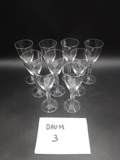 9 verres a vin blanc en cristal Daum France modèle SULLY signé H 16,5 CM