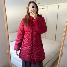 Kanuk Vintage Puffer Winter Coat Mid Long Red Size 2 or M Warm Hooded