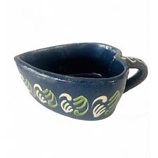 Moule Soufflenheim Ancien – Cœur Bleu en Terre Cuite Vernissée – Alsace