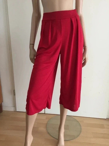 Pantalon court fluide rouge - court,