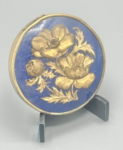 Poudrier vintage fleurs sous