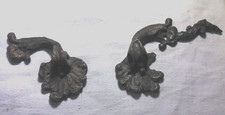 duo of supports of an old style furniture handle -bronze-9 and 7 cm