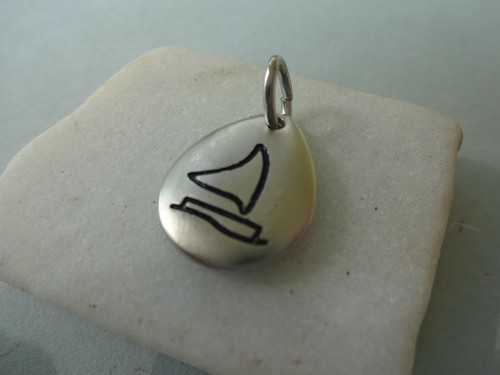 Pendentif argenté acier - argenté,
