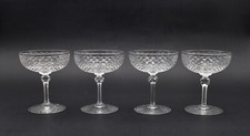 Clichy quatre coupes champagne cristal fin taillé french crystal 19ème