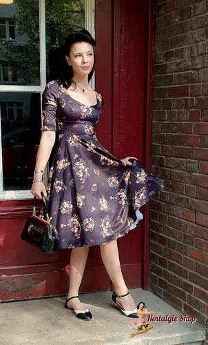 Robe vintage retro - vintage, noire