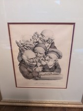 LOUIS LEOPOLD BOILLY 1824 LITHO ENGRAVING Les Antiquaires Frame RARE ANTIQUE VTG