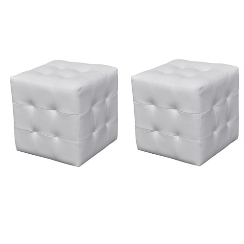 Pouf cube capitonné - 2x, noir