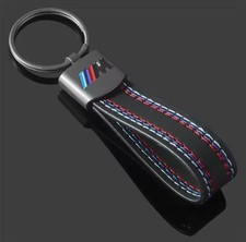 BMW M SPORT LEATHER KEYCHAIN WITH METAL LOGO 50TH ANNIVERSARY