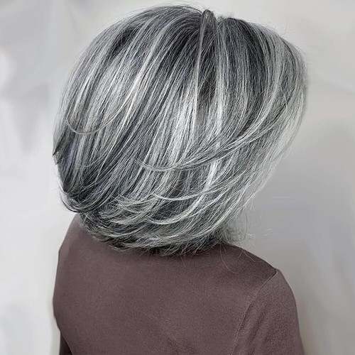 Short bob gray with silver - bob,