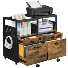 Caisson de Bureau à 4 Tiroirs Meuble de Rangement Support Imprimante Industriel