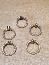 5 rings buttons, drawer handles chest of drawers in gold metal Diam: 3.4 cm relief