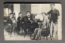 Antique Music Music Orchestra Piano Violin Double Bass Musicians PHOTO CARD