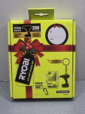 RYOBI 3-Piece Christmas Gift Set w/drill & driver bits, and Collector Keychain