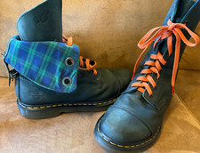 Dr Martens Aimilita Aimilie Combat Boots Women's Size US 10, Euro 42 Green Plaid