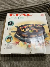 T-Fal Tour De Fete Gourmet Raclette Grill 8-Tray Dinner Party Made in France