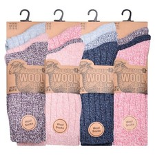 Ladies Thick Wool Blend Thermal Boot Socks Walking Hiking Ski Winter Size UK 4-7