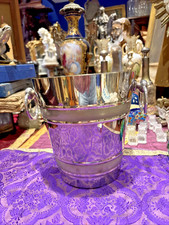 old champagne bucket in silver metal 1960s era