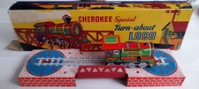 Jouet ancien tole train mécanique made in GT Britain Cherokee special turn loco