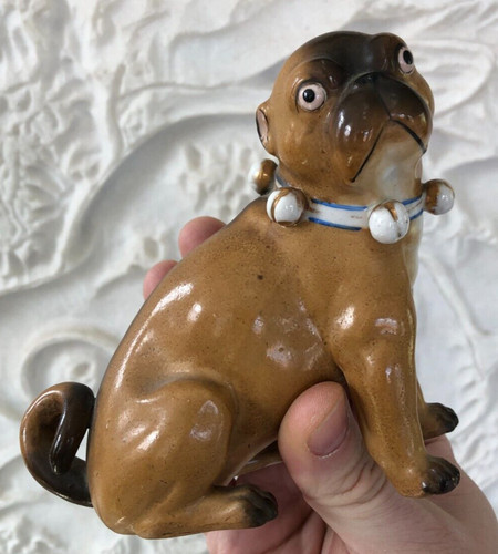 Ancien chien sculpture carlin - ancien,