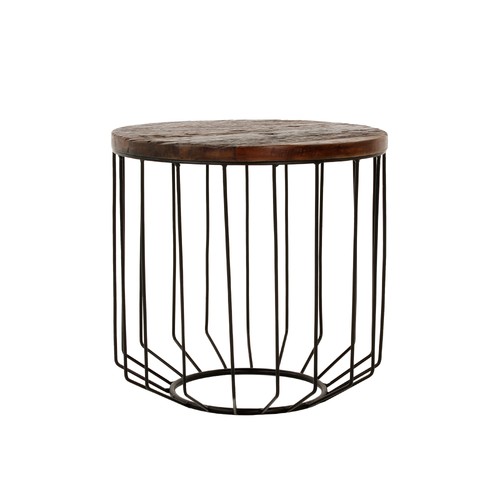 Table basse ronde bois métal