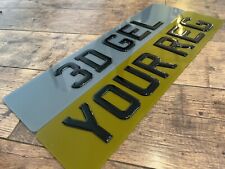 3D GEL TINTED SHOW STYLE - GLOSS BLACK PAIR OF NUMBER PLATES SHOW STYLE ONLY