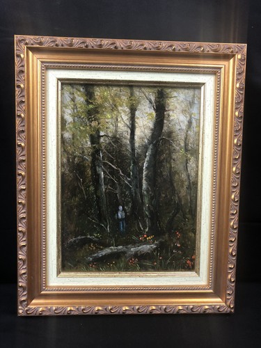 Huile sur panneau ecole - -,