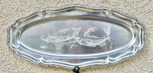 Plateau ovale inox décor