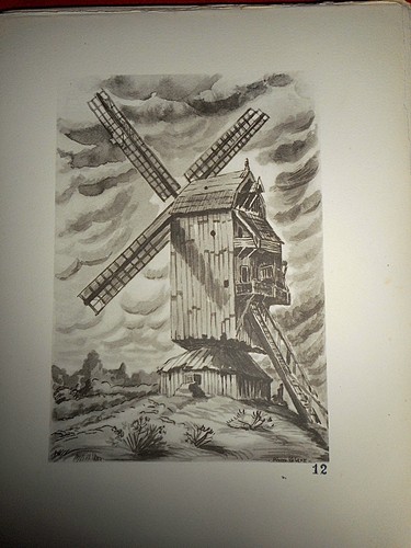 Gravure originale moulin - ,