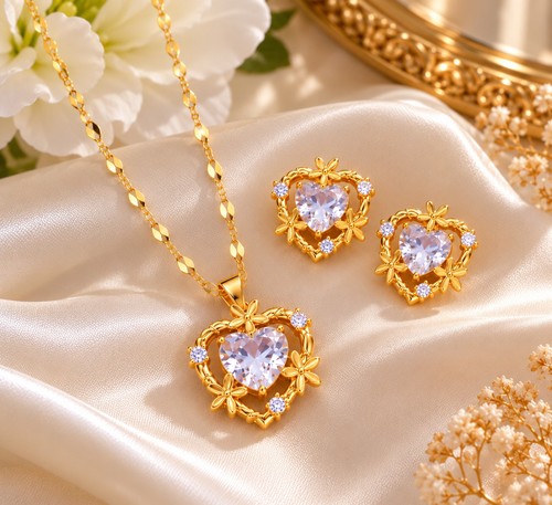 Parure bijoux femme acier - parure,