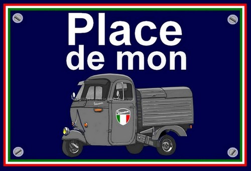 Plaque place mon - de, vespa