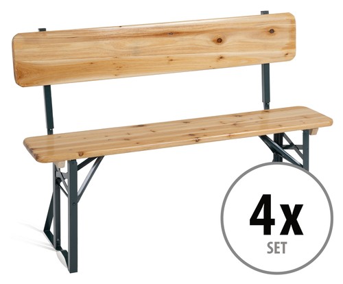 Banc chaise bois pliant - 4x,