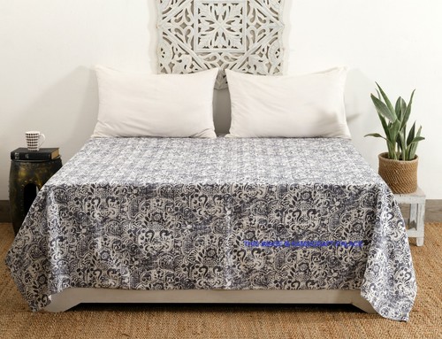 Couverture coton kantha - couverture,