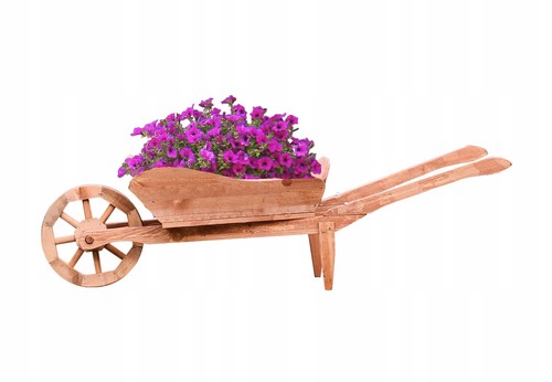 Jardinière bois brouette - en,