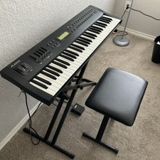 Alesis QS6.1 Keyboard Synthesizer, Stand, Bench, Sustain Pedal.