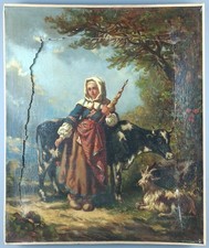 Ancien Tableau "Jeune