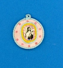 Religion Scapular Fabric Padded Embroidery Relic Image of St. Teresa