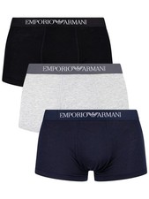 Emporio Armani Pour des hommes Lot de 3 boxers 100 % coton, Multicolore