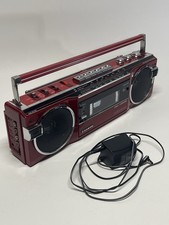 Vtg Sanyo M7770K Stereo Radio Cassette Recorder Boombox Candy Red Retro Works
