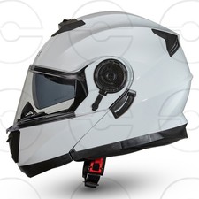 Casque de moto modulable CRUIZER blanc brillant homologué pour hommes et femmes